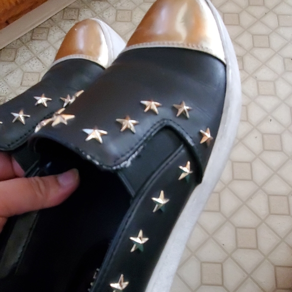 Michael Kors Shoes - MK gold toe star studded slides